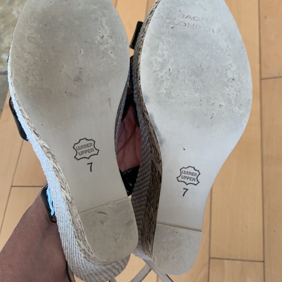 Sacha London Yvette Criss Cross Strap Leather Wedge Sandal Women Size 7 - Picture 12 of 17